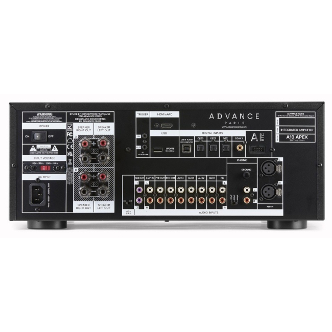 ADVANCE PARIS APEX A10 - hybrydowy wzmacniacz zintegrowany – aDVANCE PARIS APEX A10 – tylny panel z