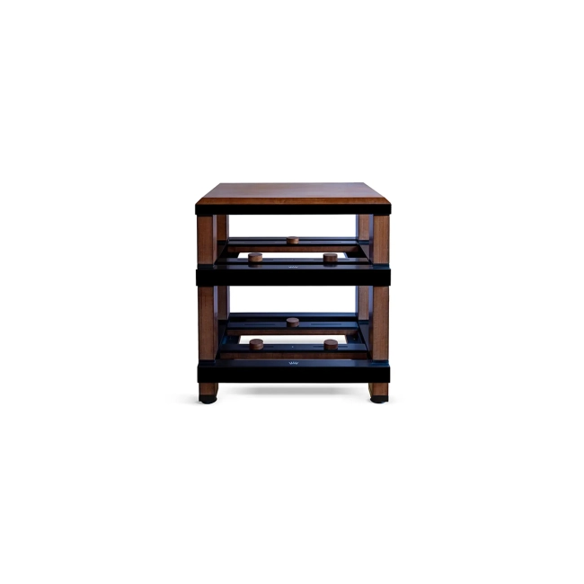 Artesania Audio Absolute Rack – widok frontalny na białym tle, dwupoziomowy stojak audio