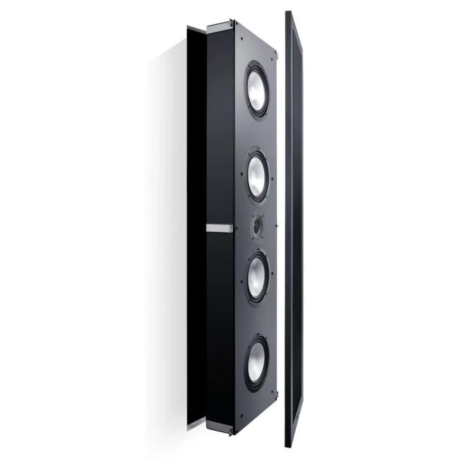Canton Atelier InWall 11 black semi-gloss – widok rozłożony, moduł głośnikowy i maskownica osobno