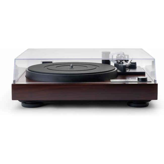 Dual CS 718Q Orzech Włoski - gramofon – dual CS 718Q Orzech Włoski – frontowy widok z zamkniętą