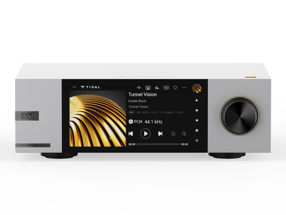 Eversolo DMP-A6 Master Edition gen.2 kolor srebrny — widok frontu z ekranem i pokrętłem