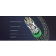 Matrix CAT6A Network Patch Cord cables – przekrój kabla pokazujący żyły, ekranowanie i nylonowy oplot