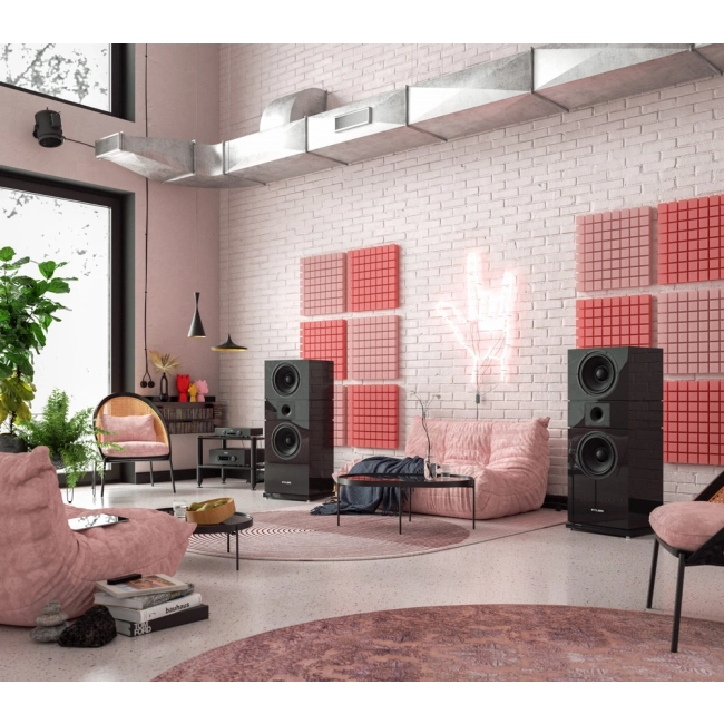Pylon Audio Amber MKII lakier czarny połysk – Pylon Audio Amber MKII – dodatkowe ujęcie kolumn w