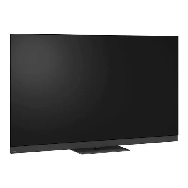 Panasonic TV-77Z95BEGA | Telewizor OLED 4K HDR – ujęcie z profilu na podstawie, czarny ekran