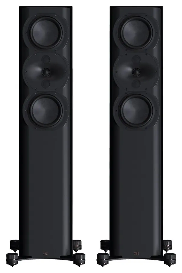 Perlisten R5t Piano Black | Kolumny głośnikowe – perlisten R5t Piano Black | Para kolumn – frontowy widok, widoczne przetw...