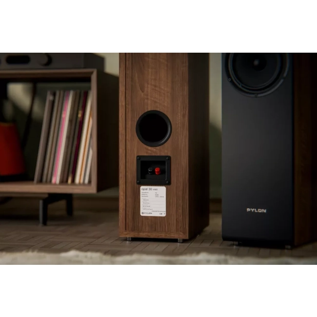 Pylon Audio Opal 30 mkII - Okleina-PCV | Orzech Amerykański – pylon Audio Opal 30 mkII – Okleina-PCV | Orzech Amerykański, zbliżenie na