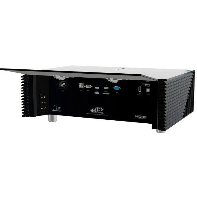 SIM2 Crystal 4SH czarny - projektor laserowy 4K – sIM2 Crystal 4SH czarny – tył projektora z widocznymi złączami i oznaczeniami