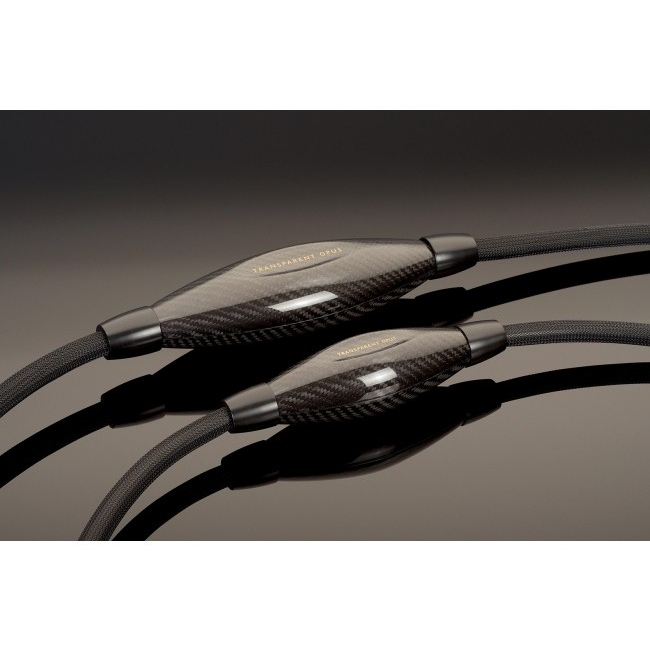 Transparent OPUS | Kabel zasilający – dwa przewody z widocznymi modułami z włókna węglowego