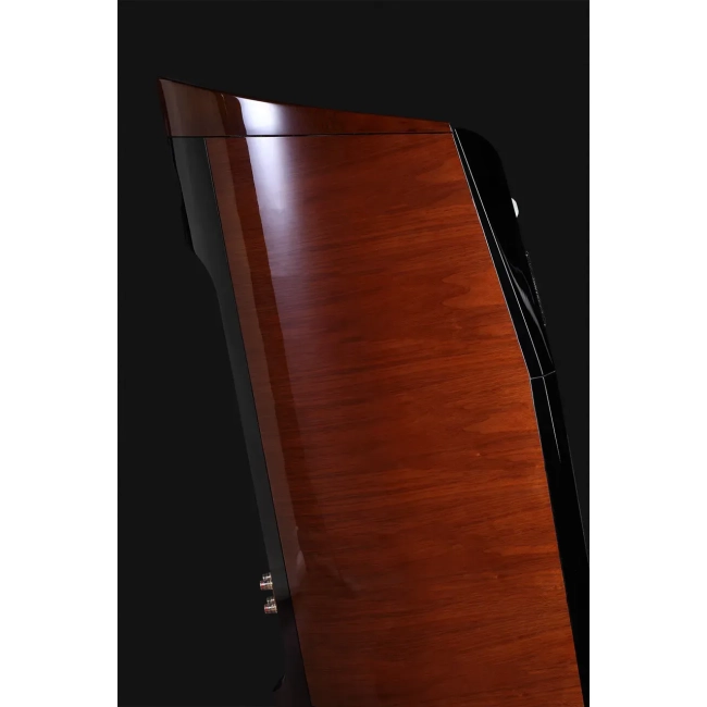 Usher Audio Technology TD-10 – zbliżenie bocznej obudowy w wykończeniu drewna