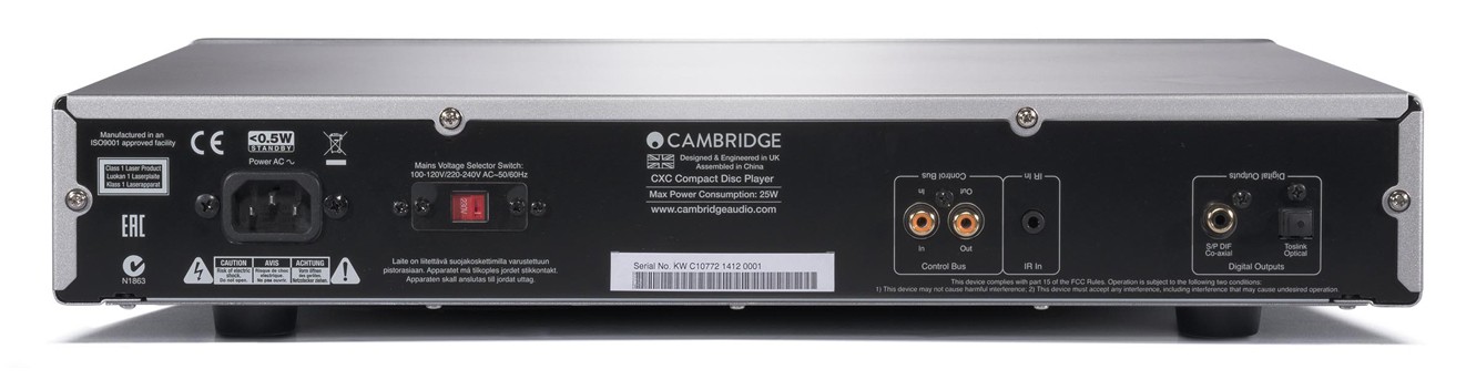 Cambridge Audio CXC 2 luna grey - odtwarzacz CD, tylna ścianka urządzenia